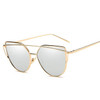 2017 New Cat Eye Sunglasses Women Brand Designer Female Twin-Beams Rose Gold Mirror Sun Glasses Cateye SunGlasses Fast Shipping