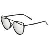 2017 New Cat Eye Sunglasses Women Brand Designer Fashion Twin-Beams Rose Gold Mirror Cateye Sun Glasses For Female UV400 uv