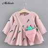 Melario Baby Dresses 2017 New Spring Autumn Baby Girls Clothes Carrot Printing Girls Party Dress Princess Dress Newborn Dress