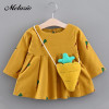 Melario Baby Dresses 2017 New Spring Autumn Baby Girls Clothes Carrot Printing Girls Party Dress Princess Dress Newborn Dress