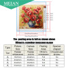 Meian,Full,Diamond Embroidery,Flower,Vase,5D,Diamond Painting,Cross Stitch,3D,Diamond Mosaic,Needlework,Crafts,Christmas,Gift