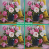 Meian,Full,Diamond Embroidery,Flower,Pink,5D,Diamond Painting,Cross Stitch,3D,Diamond Mosaic,Needlework,Crafts,Christmas,Gift