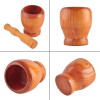 Convenient Wooden Mortar And Pestle Set Garlic Ginger Spice Mixing Grinding Bowl Food Mills Kitchen Accessories Tool Hand Tools