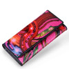 CONTACT'S Women wallet Genuine Leather Wallet Female Purse Printing Flowers designer Clutches Phone coins Card Holder Money Bag