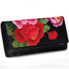 CONTACT'S Women wallet Genuine Leather Wallet Female Purse Printing Flowers designer Clutches Phone coins Card Holder Money Bag
