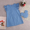 2016 Baby Girls Dress Cute Demin Kids Dresses For Girl Toddler A line Red bowties Dress Baby Clothing