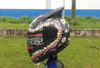 Green motorcycle helmet big mouth terrorist eyes funny gift helmets super alien