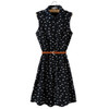 2015 new women Cat footprints pattern Show thin Shirt dress girls casual dresses chiffon mini brief print dress