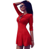 2015 New Fashion Ladies Deep V Neck Zipper Stretch Bodycon Dress Women Sexy Night Club Wear Bandage Mini  Party Dresses