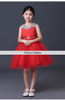 2015 New Arrival Little Girl Ball Gown Scoop Red Tutu Glitz Pageant Dress Sequin Flower Girls Dresses For Children Prom Gown