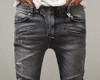 2015 Men slim jeans men's Distressed Biker jeans hiphop pants male pencil pants Washed grey jeans for men free shipping