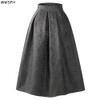 MWSFH New Faldas Summer Autumn Style Vintage Skirt High Waist Work Wear Midi Skirts Womens Fashion red black Jupe Femme Saias