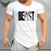 Muscleguys Brand Animal Gyms Clothing Fitness T-Shirt Bodybuilding NO PAIN NO GAIN Beast print Shirt Men Crossfit T Shirt
