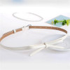 New Arrivlas Fashion Korea Faux Leather Small Bow Decoration Thin Belts Women's Casual Slim Belts Fine Hot Sale Free Shippings
