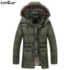 New 2017 Letskeep fur hooded parka men thick long warm winter parka mens casual parkas Jacket with fur collar big size MA425