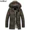 New 2017 Letskeep fur hooded parka men thick long warm winter parka mens casual parkas Jacket with fur collar big size MA425