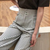 New 2017 Korean Fashion Plaid Casual Loose Women Wide Pants 416187 Un pantalon