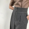 New 2017 Korean Fashion Plaid Casual Loose Women Wide Pants 416187 Un pantalon