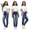 New 2017 Fashion Womens Skinny Ripped Knee Hole Denim Jeans Pants Pencil Stretch Casual Trousers