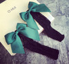 New 2017 Fashion Women Ruffle Large Fishnet Ankle High Socks Bow Tie Mesh Lace Fish Net Short Socks