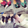 New 2017 Fashion Women Ruffle Large Fishnet Ankle High Socks Bow Tie Mesh Lace Fish Net Short Socks