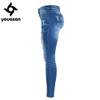 2081 Youaxon Women`s Chic Distressed Plus Size Brand New Mid Waist Stretch Skinny Pencil Pants Jeans For Women True Denim Jean