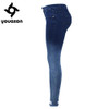 2087 Youaxon Women`s Gradient Effect Dark Blue Mid Low Waist Stretchy Ripped Pencil Skinny Denim Pants Jeans For Women Jean
