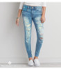 2074 Youaxon Women`s Brand New Fashion Mid High Waist Stretch Vintage Wash Ripped Skinny Denim Pants Jeans For Women