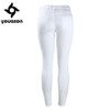2067 Youaxon Women`s Distressed Curvy White Mid High Waist Stretch Denim Pants Ripped Skinny Jeans For Woman Jean