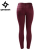 2056 Youaxon Women`s Plus Size Burgundy Mid High Waisted Stretch Ripped Skinny Jeans Pants For Woman