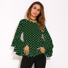 2018 ZANZEA Womens Spring Flounce Long Sleeves Blouse Office Ladies Elegant Polka Dot Print Loose Casual Chiffon Tops Shirt