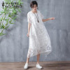 2018 ZANZEA Elegant Women O Neck Short Sleeve Lace Crochet Irregular Hem Summer Party Loose Midi Dress Vestido Plus Size