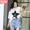 2018 Women's New Summer women t shirt Loose White Print Short Sleeve Casual Cotton T-Shirt bts friends tv