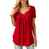 2018 Women T-shirts Split Neck Short Sleeve Tees Tunic Tee Shirt Femme Shirt Women Tops