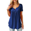 2018 Women T-shirts Split Neck Short Sleeve Tees Tunic Tee Shirt Femme Shirt Women Tops
