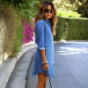 2018 Women Summer Casual Denim Dresses Pockets Elegant Cowboy Fashion Women Feminino Lady Slim Shirt Dress Jeans S-XXL Size