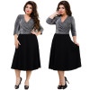 2018 Sexy Party Dress 5XL 6XL Metallic Knit Flare Black Summer Dress Plus Size Women Dress V Neck Wrap Dress Female Big Vestidos