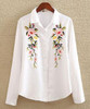 Embroidery White Cotton Shirt 2018 Autumn New Fashion Women Blouse Long Sleeve Casual Tops Loose Shirt Blusas Feminina plus size
