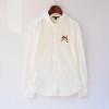 Embroidery Print Cat on Pocket Shirts Lady 2016 Spring New Fashion White Blue Pink Casual Blouse Shirts Women Long Sleeve Tops