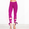 Elegant Women Ballet Leggings Sporting High Elastic Fitness Solid Bandage Cross-line Leggings For Women Workout Cropped Pants