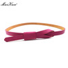 Elegant Wedding Dress Belt for Women Bowknot Faux Leather Luxury Brand Designer Thin Women Belt