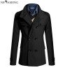 New Style 2016 Winter Casual Double Breasted Coat Men Stand Collar Slim Fit Long Trench Coat Mens Wool Pea Coat Manteau Homme