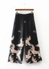 New Spring European Printing Wide Leg Pants Fashion Loose High Waisted Trousers Culottes Pop156