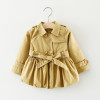 NEW Spring Autumn Girls Double Breasted Cardigan Infant baby kids Lace Coat Children Outwear Coats Belt Trench S1309