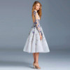 New Illusion Tulle Light Blue Cocktail Dresses 2017 Embroidery Beading Backless High Neck Long Sleeves Prom Dress Vestidos W167