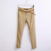 Autumn Women Cotton Pencil Pants Female Stretch Pants With Belt Ladies Slim Skinny Trousers