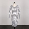 Autumn Women Dress Bodycon Striped Dress Long Sleeve Casual Vestido De Festa Sheath Dresses Plus Size Women Clothing B6270R