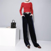 Autumn Winter Womens Velvet Wide Leg Pants Women New High Waist Velvet Trousers Mopping the Floor Pants Fashion Clothing 2017