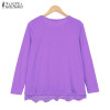 Autumn Blouse 2018 ZANZEA Fashion Women Long Sleeve O-Neck Casual Tops Sexy Lace Crochet Blusas Shirts Plus Size