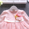autumn baby girls Cardigan for party lace patchwork infant girls jacket cute bow long sleeve girls outfits pink roupa infantil